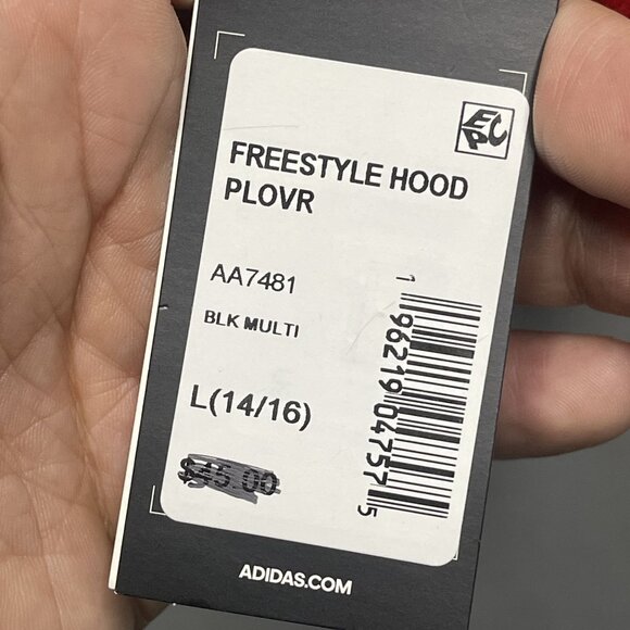 Adidas Big Boys Freestyle Hood Pullover Black Multi Hoodie L 14/16 - Picture 2 of 6